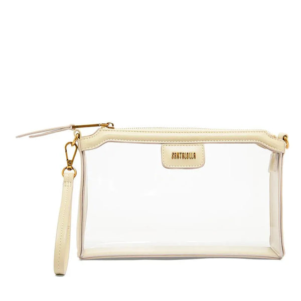 Bolsa Clutch Off White Média Transparente