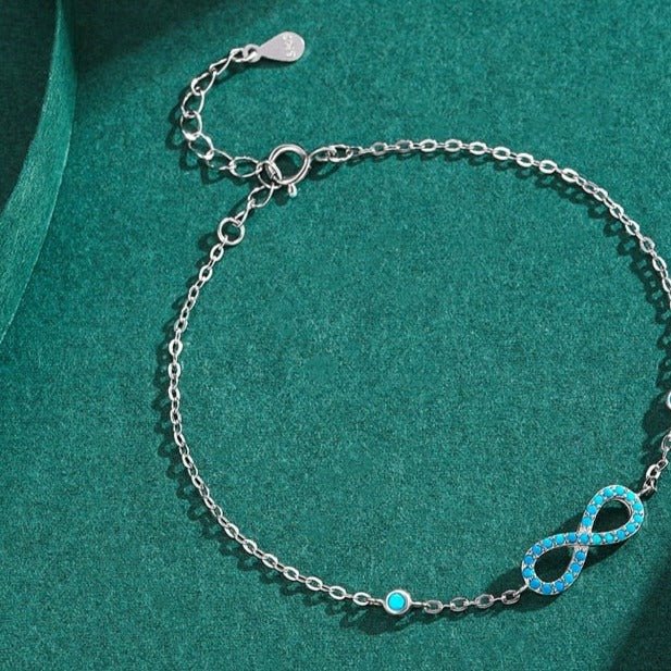 Pulseira Prata Infinito de Turquesa