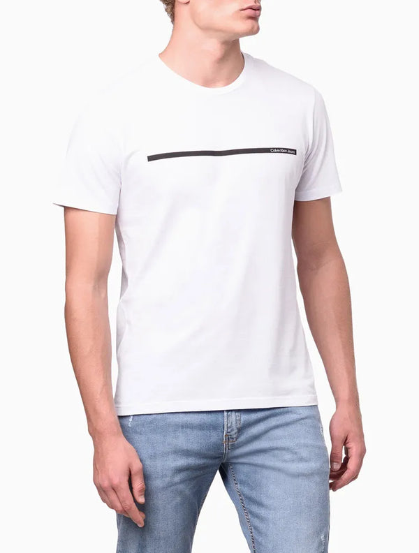 CAMISETA MASCULINA DE ALGODÃO BÁSICA ESTAMPA LOGO PALITO CALVIN KLEIN JEANS BRANCOCAMISETA MASCULINA DE ALGODÃO BÁSICA ESTAMPA LOGO PALITO CALVIN KLEIN JEANS BRANCO