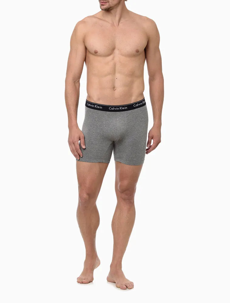 UNDERWEAR BOXER BÁSICA ELÁSTICO COM LOGO CUECA CALVIN KLEIN GRAFITE