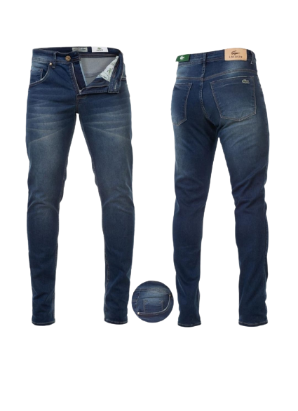 Calça Lacoste Masculina Jeans Slim Azul Escuro