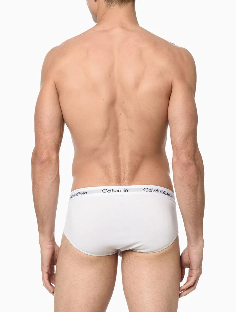 KIT 3 UNDERWEAR BRIEF CLÁSSICA ALGODÃO COM ELASTANO CINTURA BAIXA CUECA CALVIN KLEIN MULTICOLOR