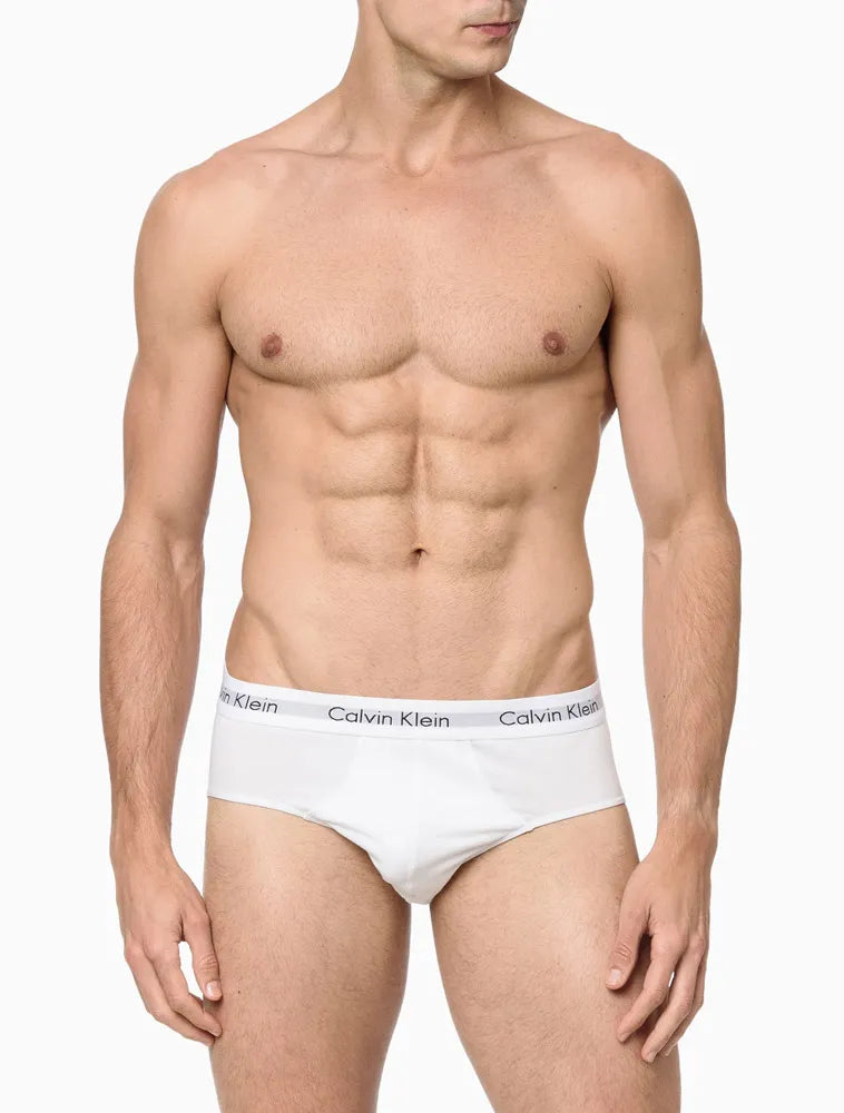 KIT 3 UNDERWEAR BRIEF CLÁSSICA ALGODÃO COM ELASTANO CINTURA BAIXA CUECA CALVIN KLEIN MULTICOLOR