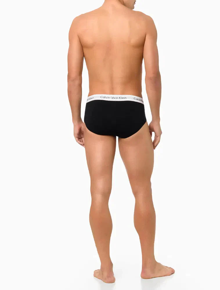 KIT 3 UNDERWEAR BRIEF CLÁSSICA ALGODÃO COM ELASTANO CINTURA BAIXA CUECA CALVIN KLEIN MULTICOLOR