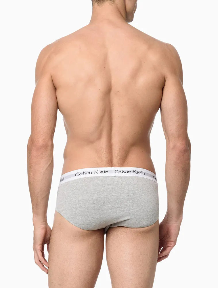 KIT 3 UNDERWEAR BRIEF CLÁSSICA ALGODÃO COM ELASTANO CINTURA BAIXA CUECA CALVIN KLEIN MULTICOLOR