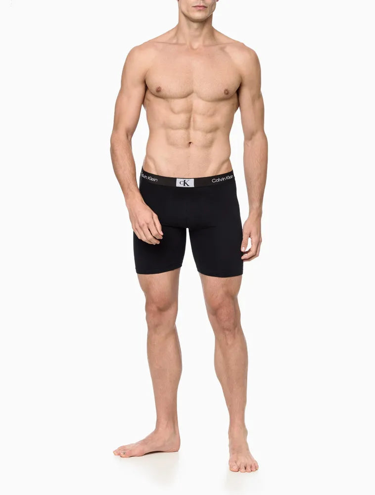 CUECA MASCULINA LONG BOXER COTTON 1996 CALVIN KLEIN UNDERWEAR PRETO