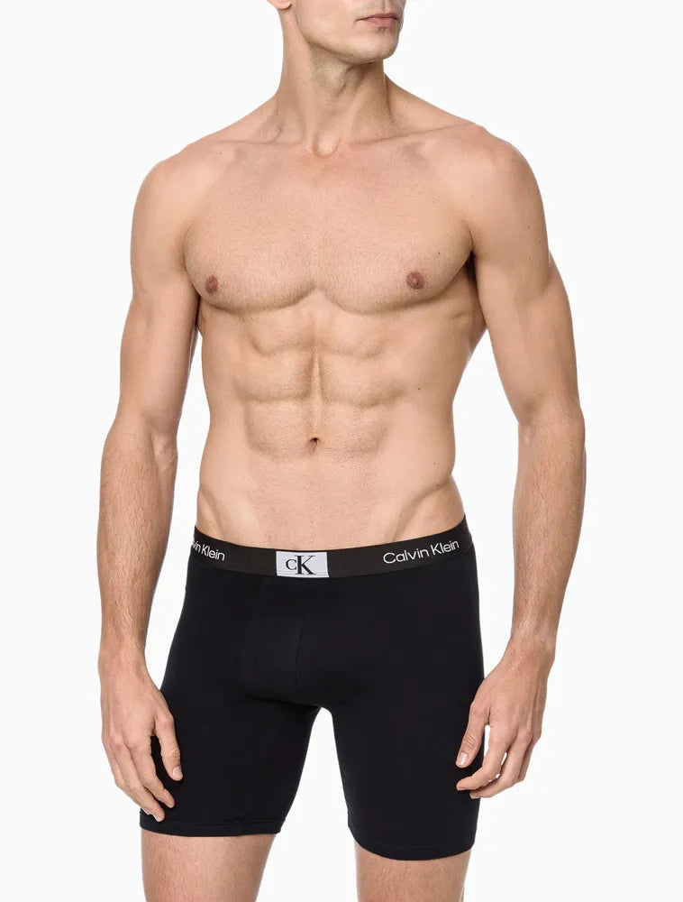 CUECA MASCULINA LONG BOXER COTTON 1996 CALVIN KLEIN UNDERWEAR PRETO