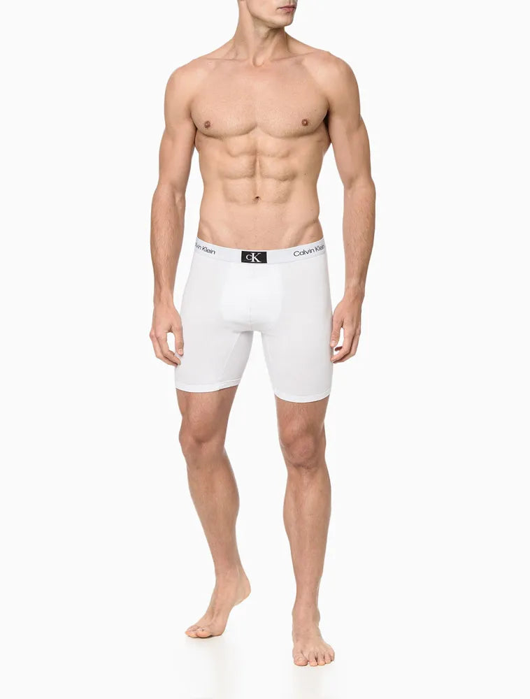 CUECA MASCULINA LONG BOXER COTTON 1996 CALVIN KLEIN UNDERWEAR BRANCO