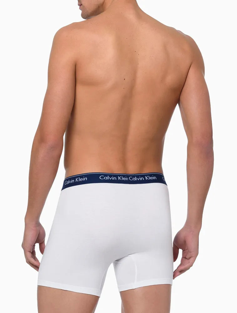 UNDERWEAR BOXER BÁSICA ELÁSTICO COM LOGO CUECA CALVIN KLEIN MARINHO / BRANCO