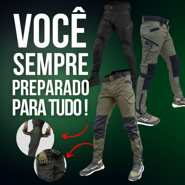 ⚡PROMOÇÃO RELÂMPAGO⚡ Kit com 2 Calças Tática Defender® Ultra Resistente e Impermeável + Cinto de Brinde [QUEIMA DE ESTOQUE]