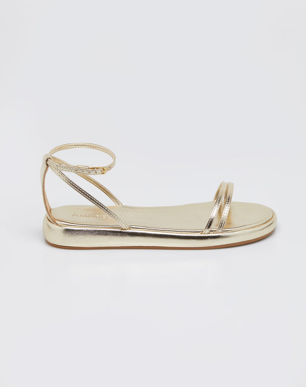 Sandália Flatform Sola Arredondada - Dourado Claro