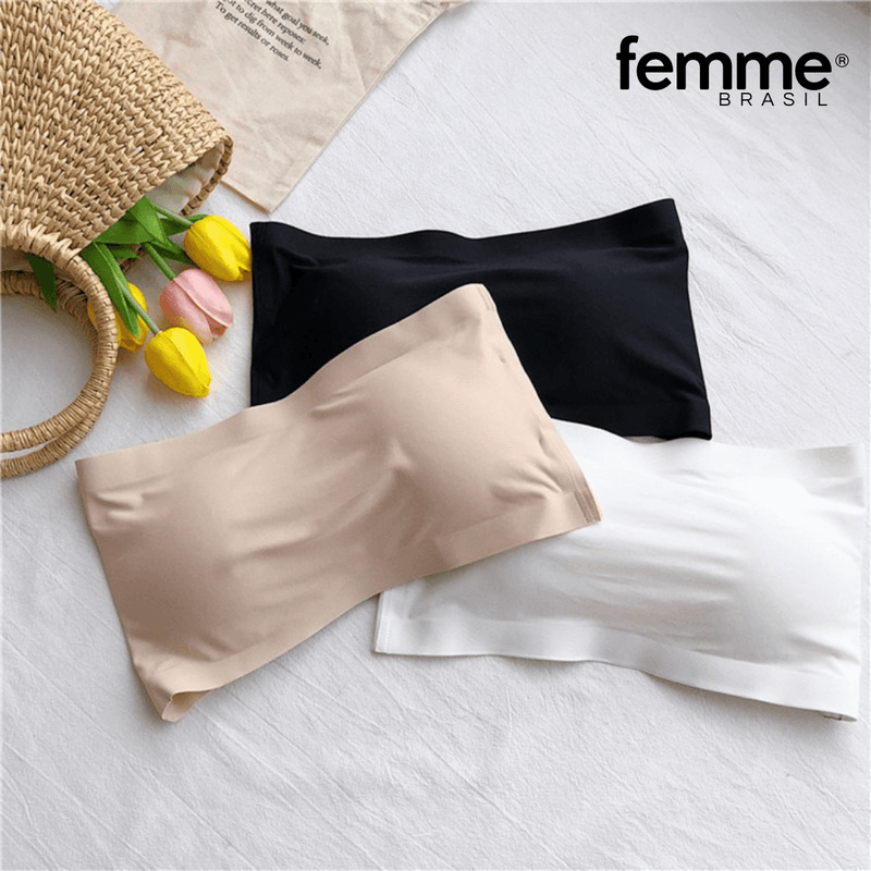 Sutiã Femme Comfort™ Slim - Tamanho Único Ajustável e Bojo Removível - COMPRE 1 E LEVE 3