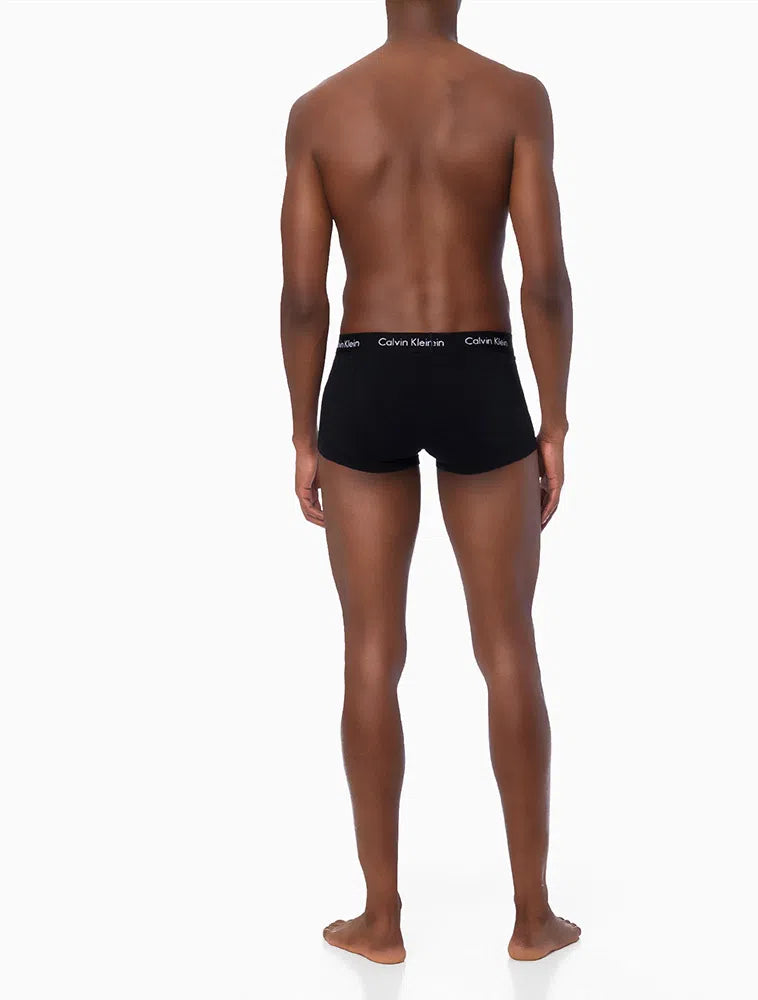 KIT 4 UNDERWEAR TRUNK CLASSIC CINTURA BAIXA COM ELASTANO ELÁSTICO CUECA CALVIN KLEIN PRETO